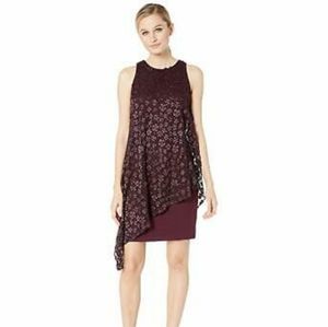 Tahari floral lace evening dress sz 12 *D6